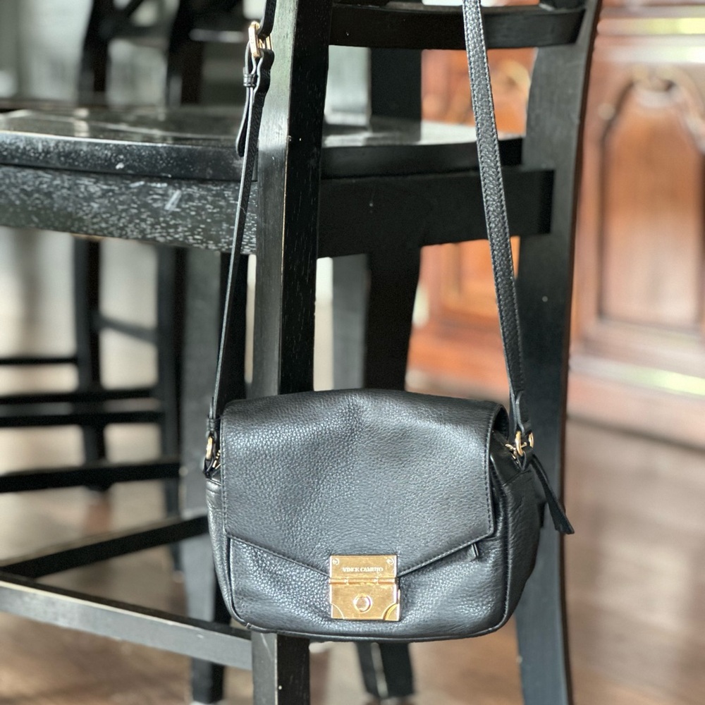 Vince Camuto Black Crossbody Bag with Gold Hardware
